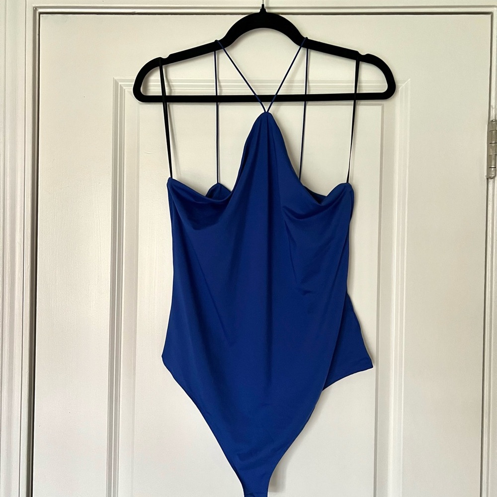 Blue Body Suit Halter Top